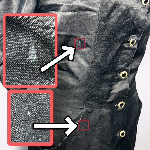 Vintage 80s Black Puff Sleeve Dress Italy Primadonna Buttons Pockets Size Small - Picture 10 of 10